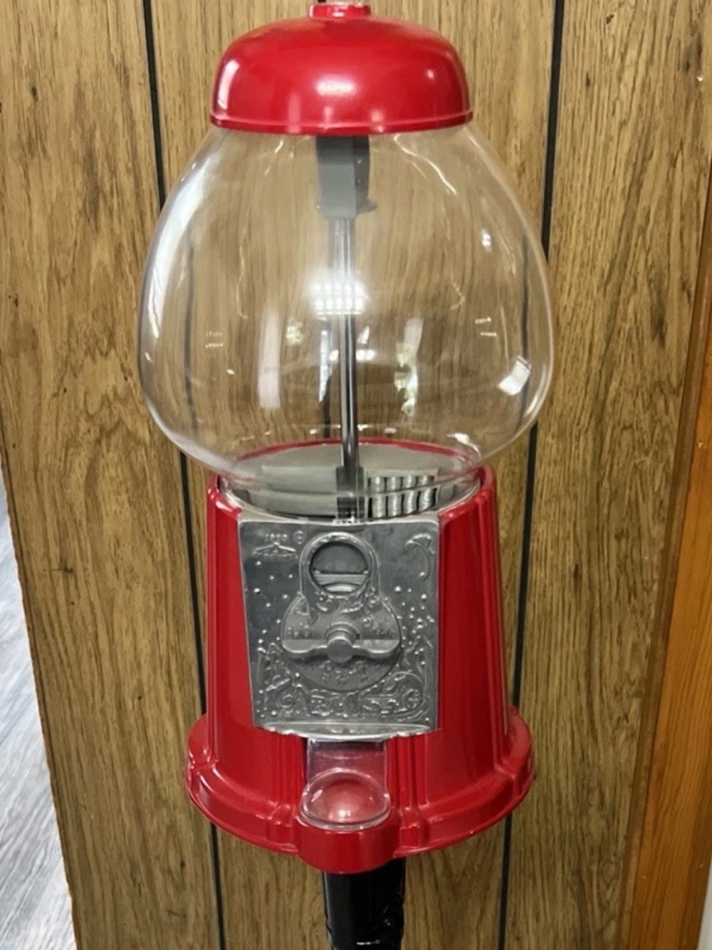Classic Red Gumball Machine Home Accent with Stand.